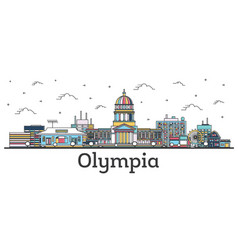 Outline Olympia Washington City Skyline