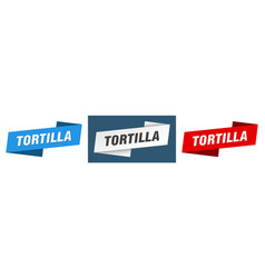 Tortilla Banner Ribbon Label Sign Set