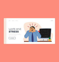 Work And Stress Landing Page Template Burned Down