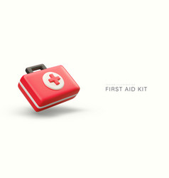 3d Red First Aid Kit Side View Color Poster