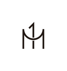 Letter M Number 1 Combination Geometric Symbol