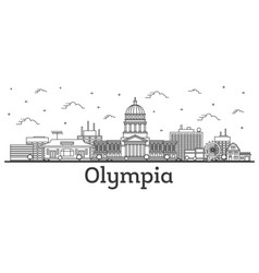 Outline Olympia Washington City Skyline