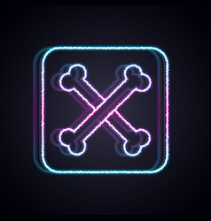 Glowing Neon Line Archeology Icon Isolated