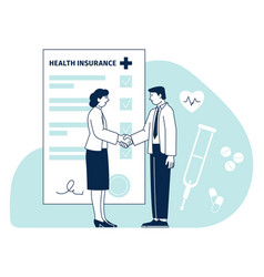 Health Insurance Icon Medical Contract Document