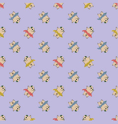 Pug Dog Tutu Dance Seamless Pattern