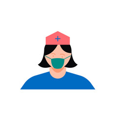 A Nurse Is Wearing Face Mask