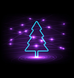 Blue Light Christmas Tree Purple Neon Vortex