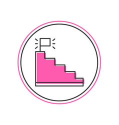 Filled Outline Stair With Finish Flag Icon