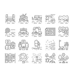 Landscape Design And Accessories Icons Set