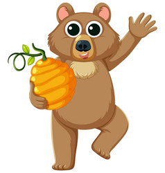 Adorable Cartoon Bear Holding A Jar Of Honey