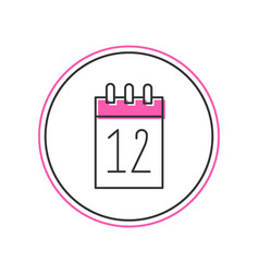 Filled Outline Calendar 12 June Icon Isolated