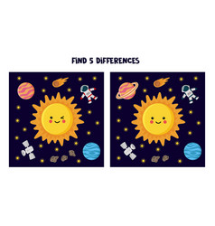 Find Five Differences Between Pictures Sun