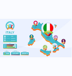 Isometric Map Of Italy Country Football 2020