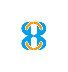 Number 8 Smile Happy Fun Colorful Logo