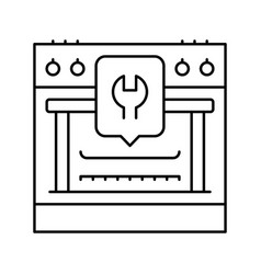 Gas Range Repair Line Icon