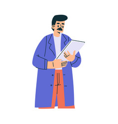 Male Doctor Character With Mustache