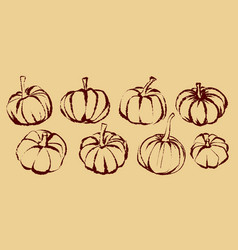 Pumpkin Sketch Textured Brush Drawing