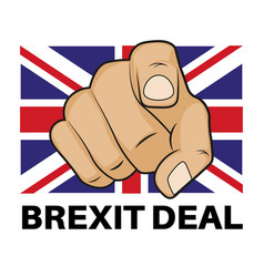 Brexit Eu Deal Done With Thumbs Up - On A White