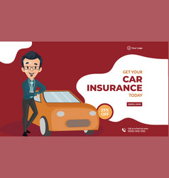 Car Insurance Today Landscape Banner Design