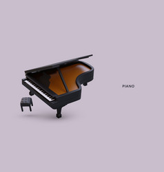 Open Realistic Grand Piano Stool Top View Large