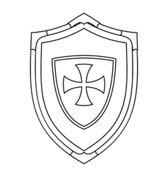 Shield for war icon outline style Royalty Free Vector Image