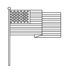 Distressed black and white american flag Vector Image