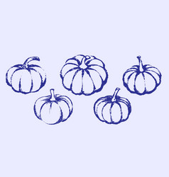 Pumpkin Sketch Textured Brush Drawing