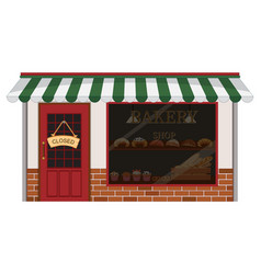 Bakery Shop With Closed Sign In Front Of Door