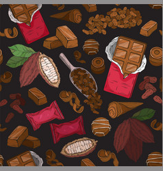 Chocolate Seamless Pattern Hand Drawn