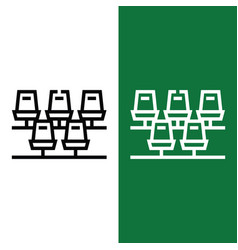 Football Or Soccer Seats Icon In Outline Style