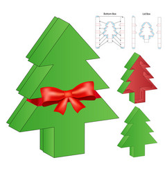 Christmas Tree Box Packaging Die Cut Template Desi