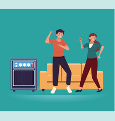 Couple Dancing In Livingroom