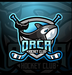 Orca Killer Whale Mascot Hockey Team Logo Design