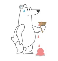 Polar Bear Holding Melted Ice Cream Icon