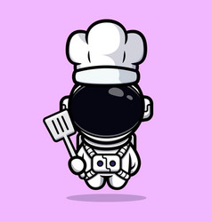 Cute Astronaut Chef Mascot Design