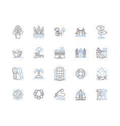 Escape Company Line Icons Collection Adventure