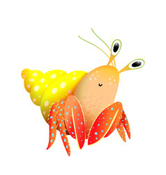 Funny Hermit Crab Hand Drawn For Kids