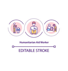 Humanitarian Aid Worker Concept Icon