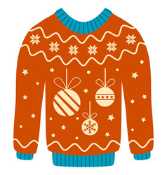 Knitted Sweater With Christmas Tree Balls Winter