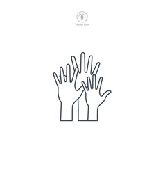 Multiple Hands Raised Icon Symbol Isolated On