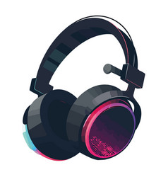 Pink Headphones Symbol Tech