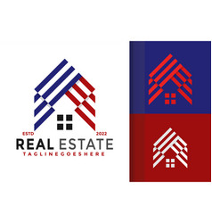 American Flag Real Estate Logo Design Brand