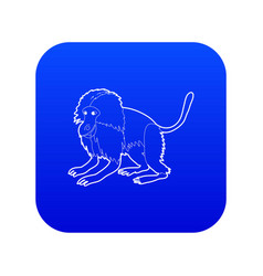 Gelada Monkey Icon Blue