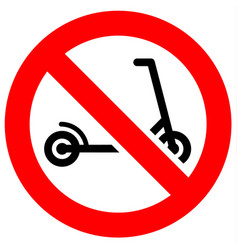 No scooters allowed symbol prohibition Royalty Free Vector