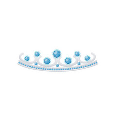 Silver Tiara With Large Round Sapphire