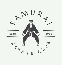 Vintage Karate Or Martial Arts Logo Emblem Badge