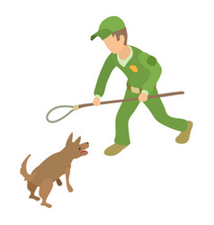 Dog Catcher Control Icon Isometric 3d Style