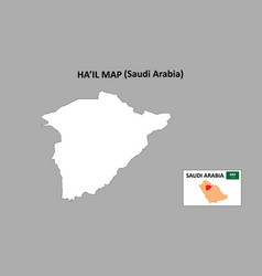 Hail Maphail Map Saudi Arabia With White