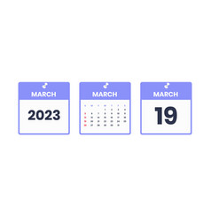 March Calendar Design 19 2023 Calendar Icon