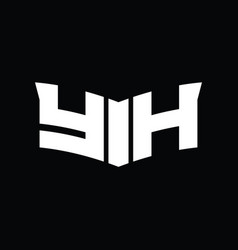 Yh Logo Monogram With Shield Slice Shape Design